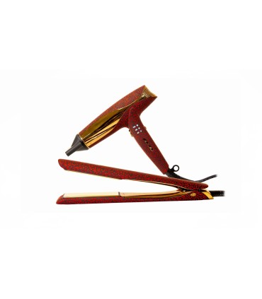 Pack plancha C5 RED LEOPARD + secador WIND Corioliss