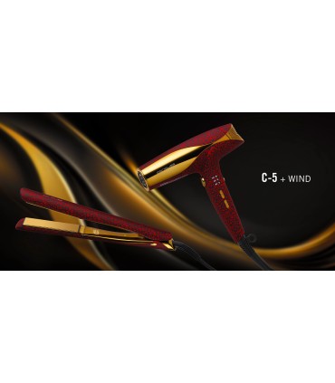 Pack plancha C5 RED LEOPARD + secador WIND Corioliss
