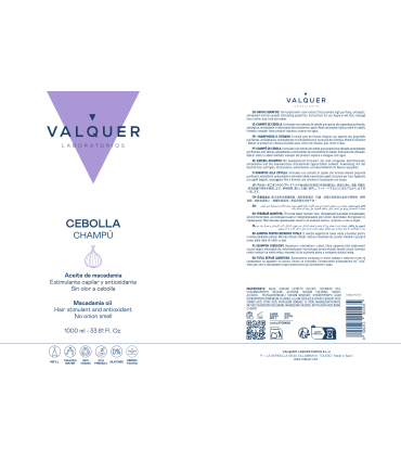 Champú de cebolla estimulante capilar de Valquer