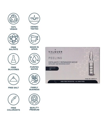 Ampollas peeling exfoliantes y reparadoras de noche de Valquer