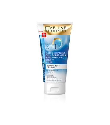 Facemed+ gel+exfoliante+mascarilla limpieza activa 8 en 1