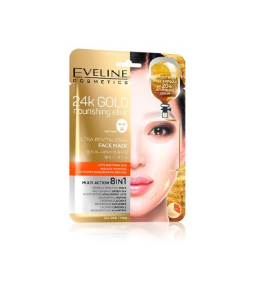 Mascarilla facial en hoja 24k gold nourishing  elixir