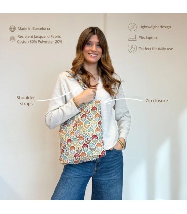 Tote bag con cremallera FLORA De La Mur