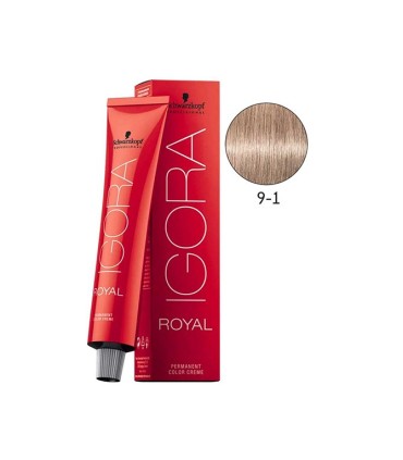 Tinte IGORA ROYAL 9.1 rubio muy claro ceniza 60 ml de Schwarzkopf