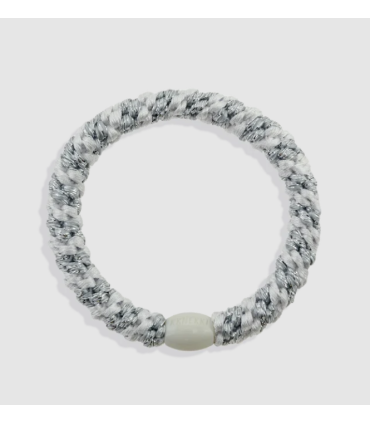 Goma KKNEKKI White Silver Glitter Stripe