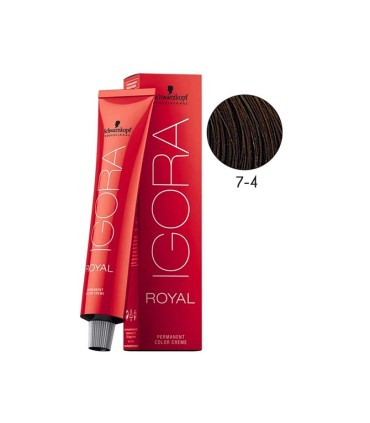 Tinte IGORA ROYAL 7.4 rubio medio beige 60 ml de Schwarzkopf
