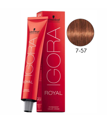 Tinte IGORA ROYAL 7.57 rubio medio dorado cobrizo 60ml Schwarzkopf
