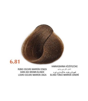 Tinte Arual 6.81 rubio oscuro marrón ceniza 60 ml