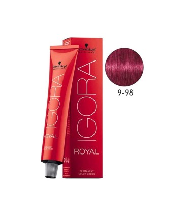 Tinte IGORA ROYAL 9.98 rubio muy claro violeta rojo 60 ml Schwarzkopf