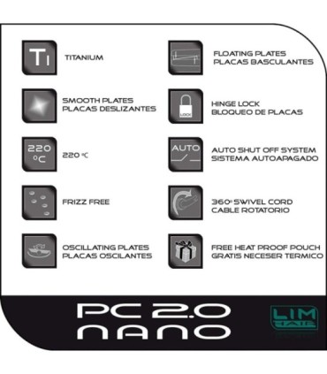 Plancha de viaje LIM HAIR PC 2.0 NANO color fucsia