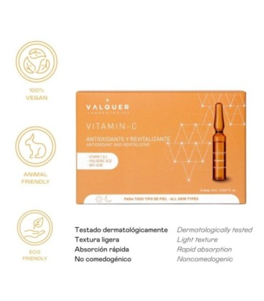 Ampollas vitamina C antioxidantes y revitalizantes de Valquer