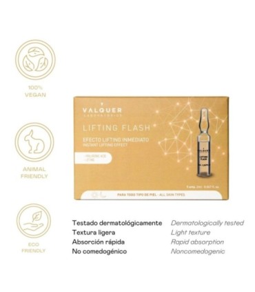 Ampollas lifting flash efecto inmediato de Valquer 2 ml