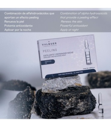 Ampollas peeling exfoliantes y reparadoras de noche de Valquer