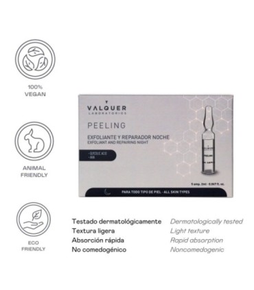 Ampollas peeling exfoliantes y reparadoras de noche de Valquer