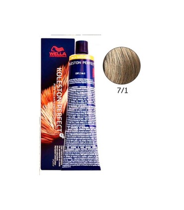 Tinte Wella Koleston 7.1 rubio medio ceniza