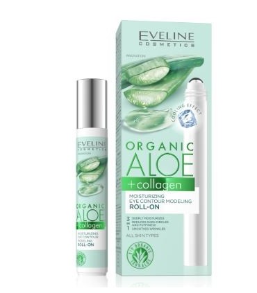 Contorno de ojos roll on hidratante aloe y colágeno de Eveline