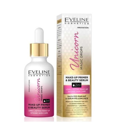 Base maquillaje y serum Unicorn Magic Drops 2 en 1 de Eveline
