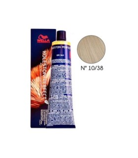Tinte Wella Koleston 10.38 rubio súper claro dorado perla 60 ml