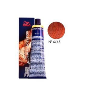 Tinte Wella Koleston 6.43 rubio oscuro cobrizo dorado 60 ml