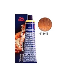 Tinte Wella Koleston 8.43 rubio claro cobrizo dorado 60 ml