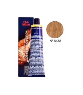 Tinte Wella Koleston 8.38 rubio claro dorado perla 60 ml