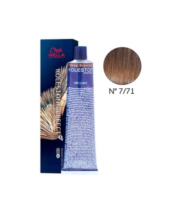 Tinte Wella Koleston 7.71 rubio medio marrón ceniza 60 ml