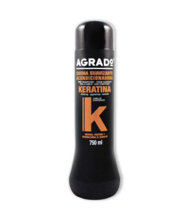 Crema suavizante acondicionadora keratina cabellos encrespados AGRADO