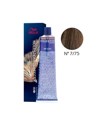 Tinte Wella Koleston 7.75 rubio medio marrón caoba 60 ml