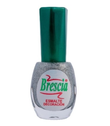 Esmalte uñas decorativo glitter escarcha plata Brescia
