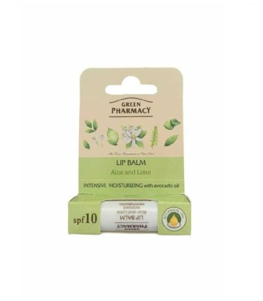 Bálsamo labial aloe vera lima hidratante intensivo Green Pharmacy