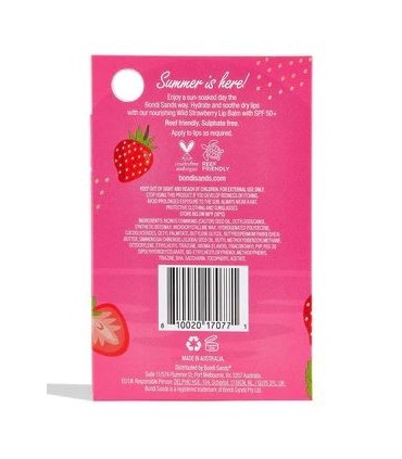 Bálsamo labial fresa salvaje SPF50+ Bondi Sands