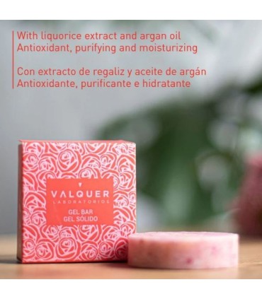 Gel baño sólido extracto de regaliz y aceite argán LOVER Valquer