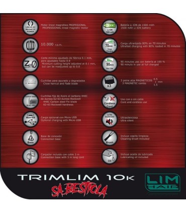 Máquina de corte TRIMLIM 10K SA BESTIOLA LIM HAIR