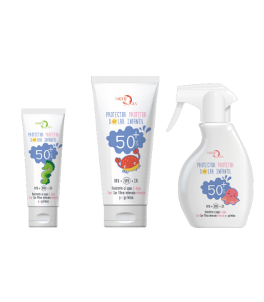 Protector solar infantil SPRAY resistente al agua SPF 50+ Noche y Día
