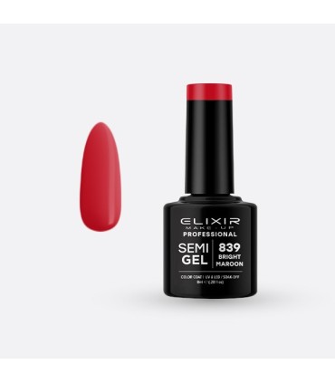 Esmalte semi gel Nº 839 bright maroon  Elixir