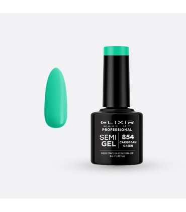 Esmalte semi gel Nº 854 caribbean green Elixir