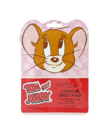 Mascarilla facial de tela aroma fresa Tom & Jerry Mad Beauty