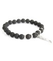 Pulsera de piedras preciosas ala de ángel con ÁGATA NEGRA de AW ARTISAN