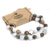 Pulsera de piedras preciosas JASPE PICASSO Y HOWLITA BLANCA de AW ARTI