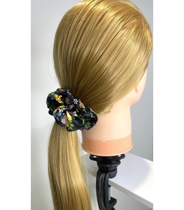 Goma tela negra con flores Araban