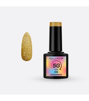 Esmalte semi gel Nº 859 glitter sunngold Elixir