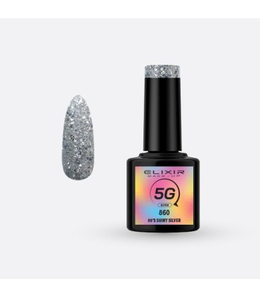 Esmalte semi gel Nº 860 80´s shiny silver Elixir