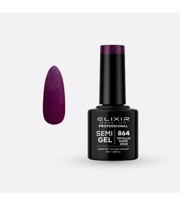 Esmalte semi gel Nº 864 Metallic mardi grass Elixir