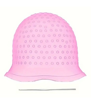 Gorro de silicona translúcido rosa para mechas de Bifull