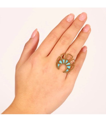 Anillo maxi abanico TURQUESA Anartxy