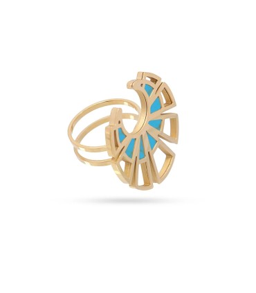 Anillo maxi abanico TURQUESA Anartxy