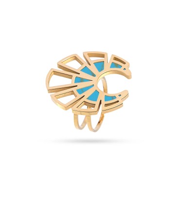 Anillo maxi abanico TURQUESA Anartxy
