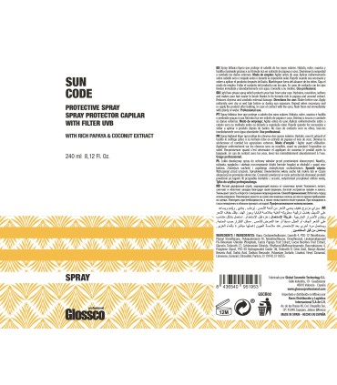 Spray bifásico línea solar SUN CODE UVB de Glossco